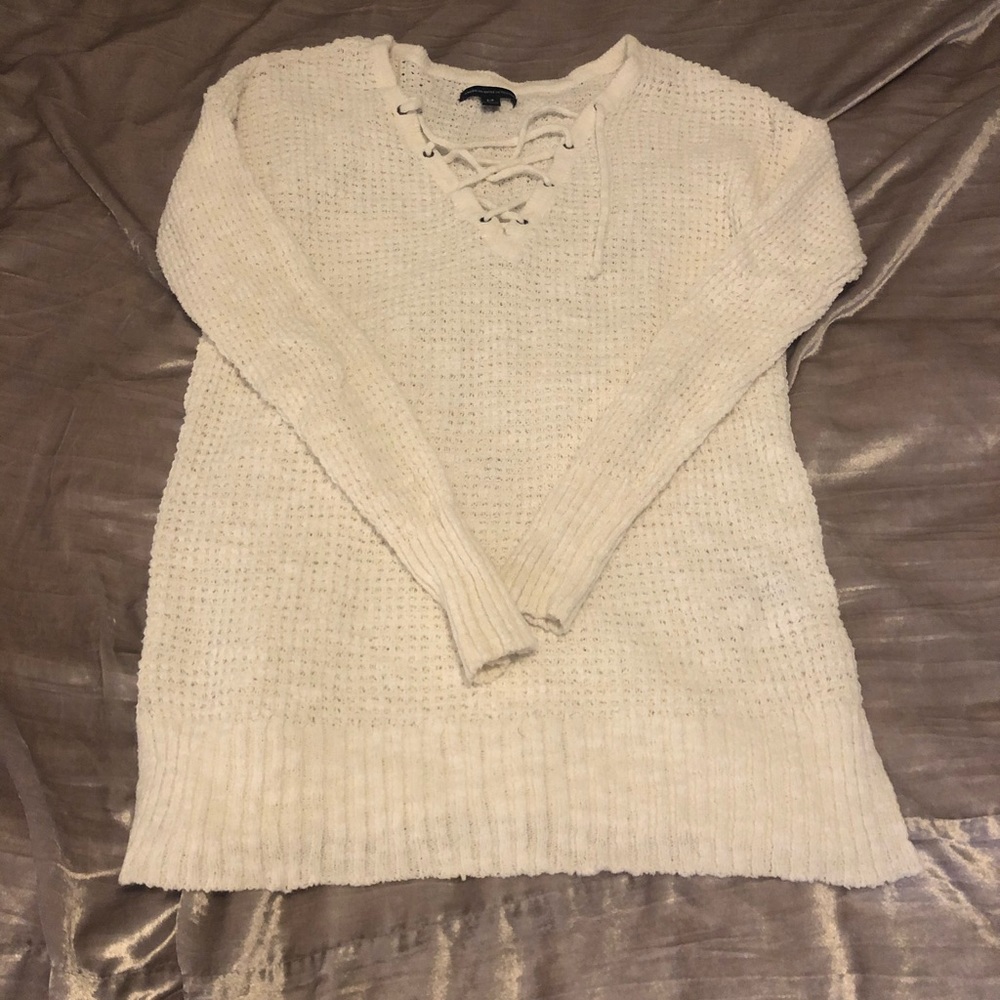 American Eagle lace up sweater - S - Picture 1 of 6